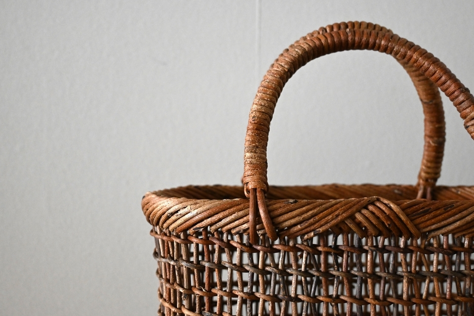 あけびの小さめ細目こだし編みバッグ