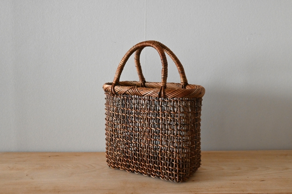 あけびの小さめ細目こだし編みバッグ