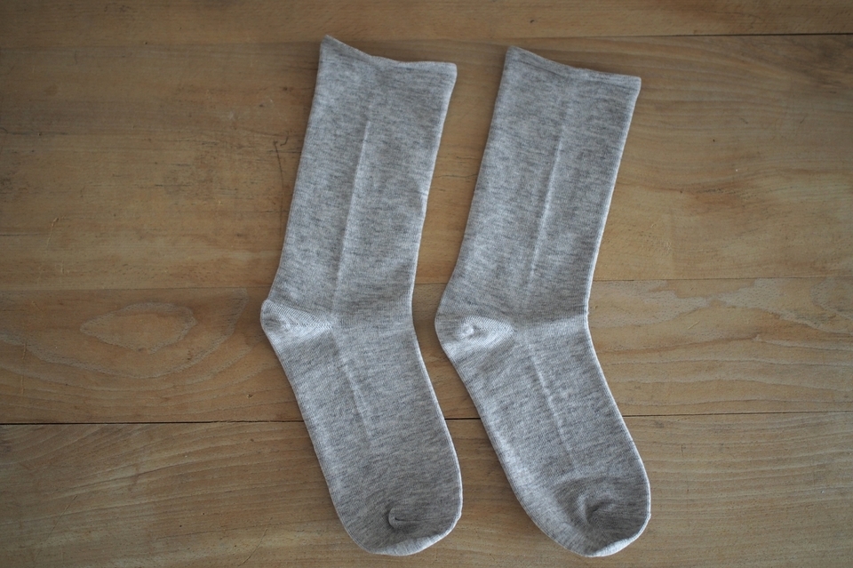 ヤクウールとオーガニックコットンのゴムなしソックス
